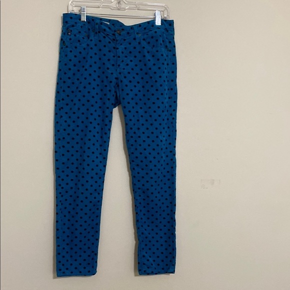 AG the Stevie Blue Polka Dot Pants corduroy women 29R slim straight Y2K retro - Picture 2 of 12